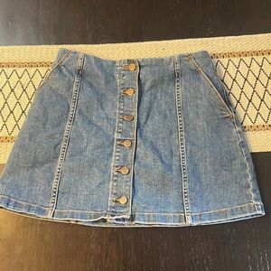 Wilfred Free Button Front Denim Skirt